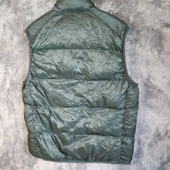 UNIQLO Ultra Light Down Vest Lightweight Green Large Zip Pockets w/bag Outdoor - Picture 4 of 8